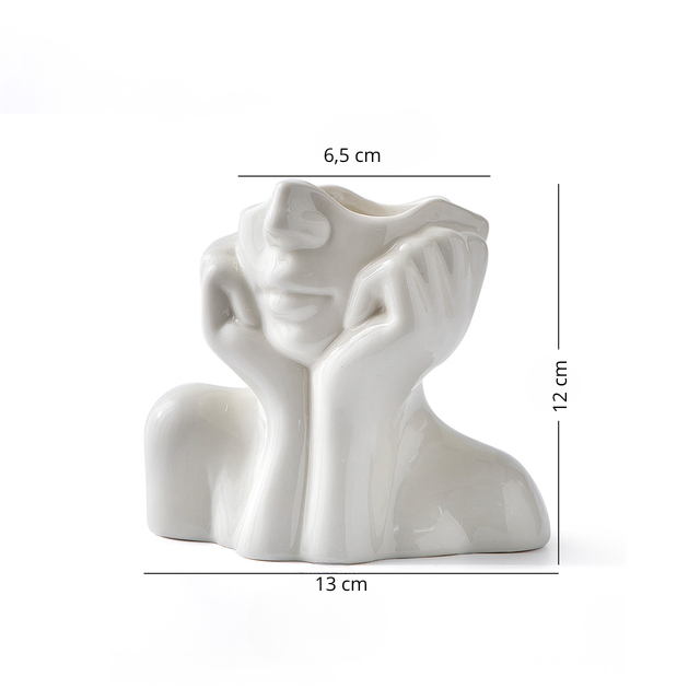 Vaso Escultura -vaso resina - escultura rosto - tdt iluminação