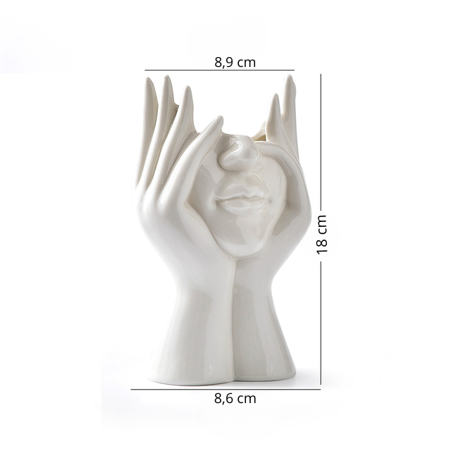 Vaso Escultura -vaso resina - escultura rosto - tdt iluminação